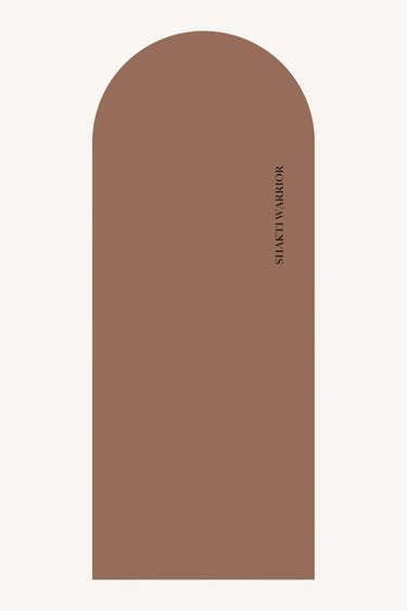 Shakti Warrior arch shaped recycled PU yoga mat in brown