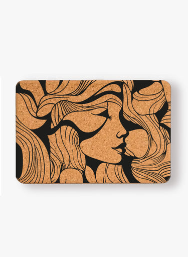 Shakti Warrior cork yoga blocks with woman design for yoga practice