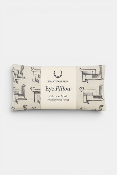 Eye pillow with geometric patterns on a white background