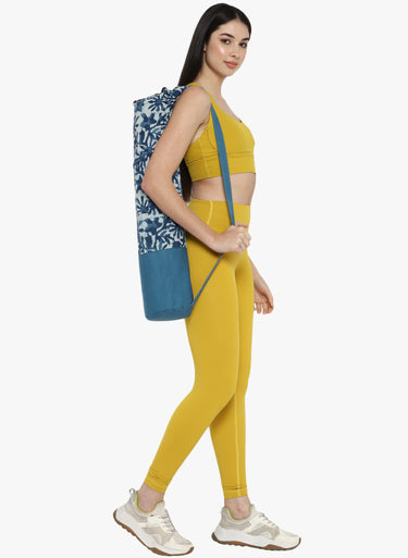 Blue yoga mat bag