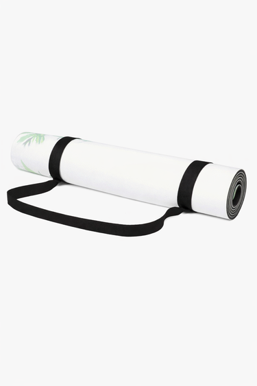 Rolled Shakti Warrior 6mm green elephant TPE yoga mat with carry strap