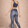 Shakti Warrior low support sports bra and leggings set in blue pattern