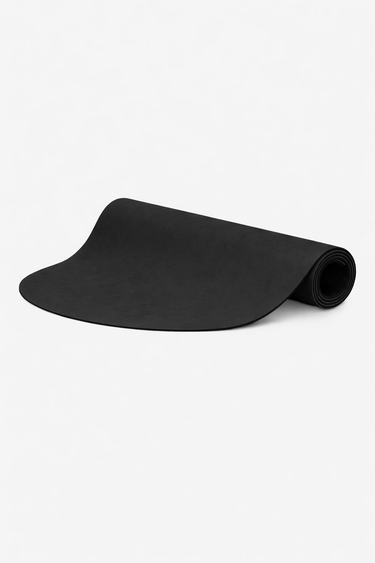 Shakti Warrior arch shaped recycled PU yoga mat in black