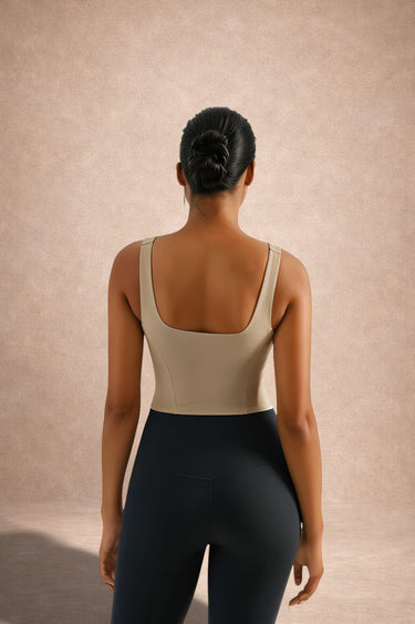 High-Support inbuilt cups Scuplt tank – Beige