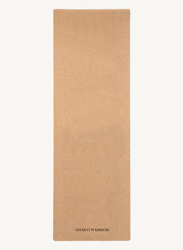 Shakti Warrior plain cork yoga mat made from natural cork and tree rubber