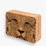 Tiger design detail on Shakti Warrior cork yoga blocks
