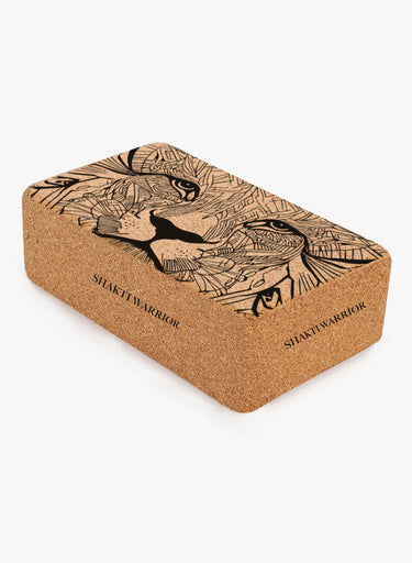 Natural cork texture on Shakti Warrior eco friendly yoga blocks